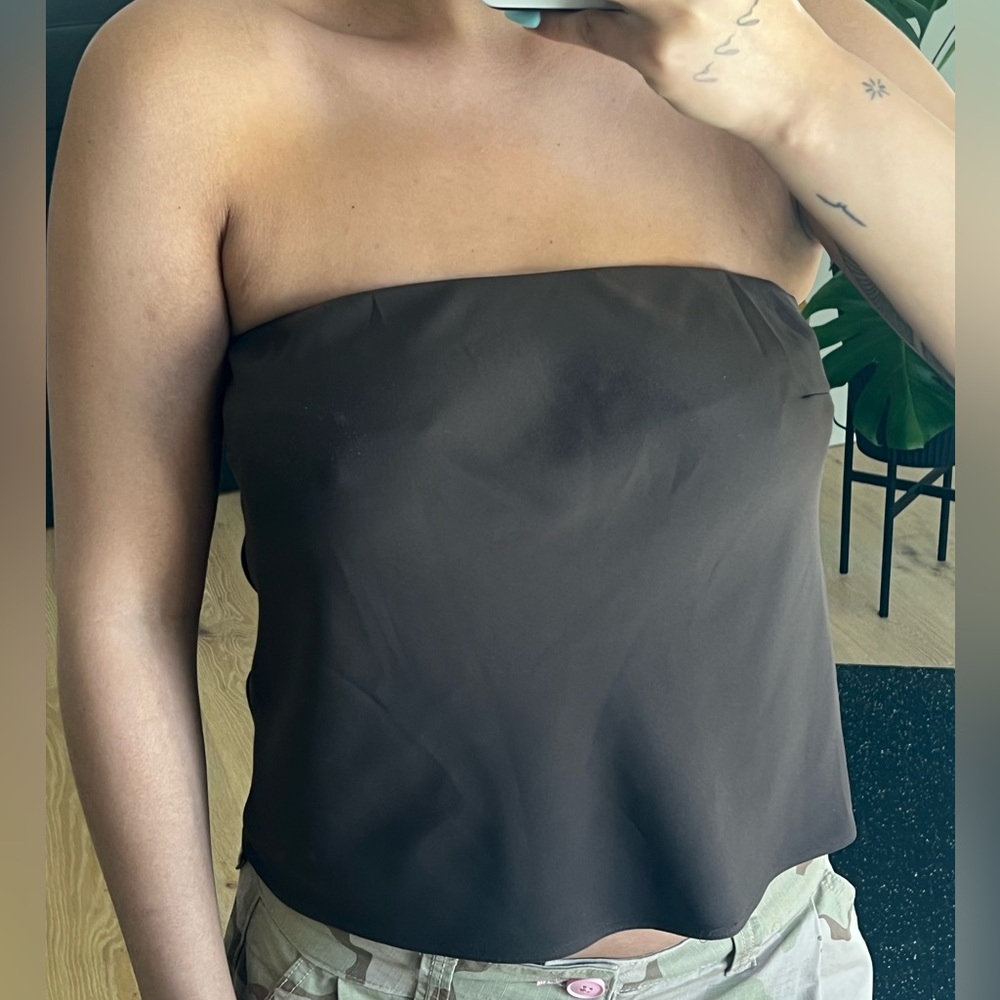 Aritzia Babaton Rich Mocha Brown Tube Top. Size Medium.